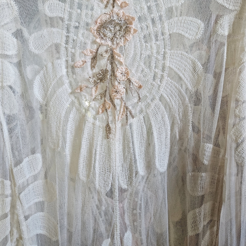 Floor Length Custom Lace Chiffon Gown - Picture 9 of 10